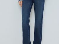 Прямые джинсы с высокой посадкой, Синий