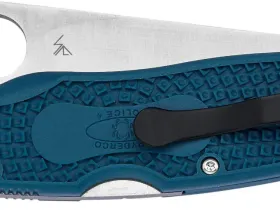 Складной нож Spyderco Police 4 LTW сталь K390, рукоять FRN голубая
