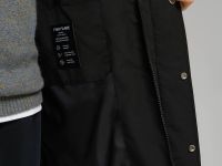 Однобортное пальто с капюшоном