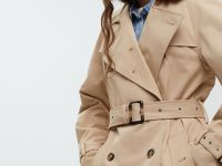 Двубортный тренч с рукавом реглан