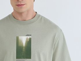 Футболка с принтом, Зеленый