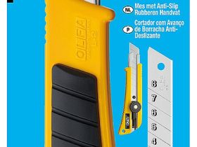 Нож OLFA с выдвижным лезвием 18 мм эргономичный с резиновыми накладками