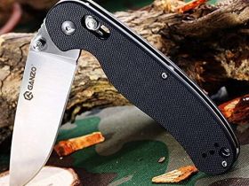 Складной нож Ganzo G727M, сталь 440C, туристический EDC нож, рукоять G10 черная