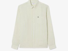 Мужская льняная рубашка Lacoste в полоску