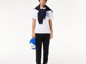 Мужская футболка Lacoste из хлопка с контрастным значком