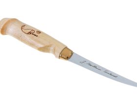 Филейный нож, Rapala, FNF4, нержавеющая сталь, кожаный чехол