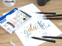 Набор фломастеров-кистей Milan металлик, 6 шт