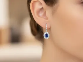 Серьги из белого золота с сапфирами э4758сг08220453