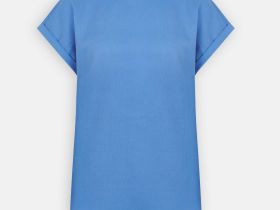 Блузка с коротким рукавом и добавлением льна