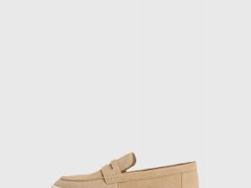 Лоферы из искусственной замши, Бежевый