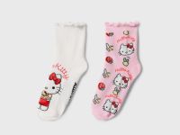 Носки с оборками и принтом Hello Kitty для девочки 2 пары Глория Джинс