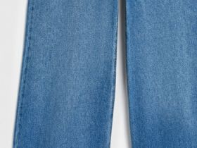 Широкие джинсы с высокой посадкой, Голубой