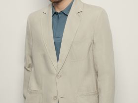 Однобортный пиджак с добавлением льна