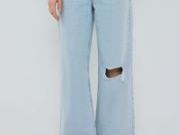 Прямые свободные джинсы, Голубой