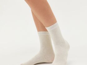 Носки Таежное утро, белые/зеленые