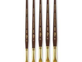 Кисть синтетика имитация колонка №12 плоская Гамма "Классика" короткая ручка