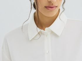 Блузка из сатина, Белый