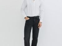 Рубашка из структурной ткани, Белый