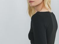 Лонгслив с драпировкой, Черный