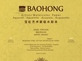 Альбом-склейка BAOHONG S8 310х410 мм 20 л 300 г, хлопок, крупнозернистая