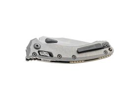 Складной нож Microtech Amphibian Stonewash Titanium, сталь M390MK, рукоять титан