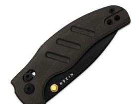 Складной нож Kizer C01C 2.9 CD, сталь Nitro-V, рукоять Richlite, коричневый/черный