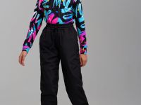 Брюки текстильные с полиуретановым покрытием утепленные флисом для девочек