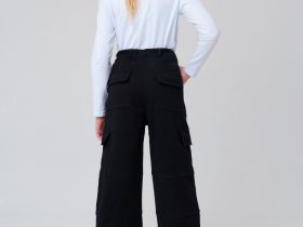 Брюки текстильные джинсовые утепленные флисом для девочек