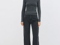 Лонгслив в рубчик, Серый