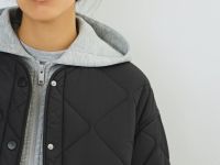 Стёганая куртка с капюшоном, Черный