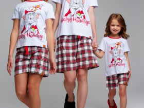 Комплект для девочек: фуфайка трикотажная (футболка), шорты текстильные