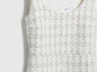 Твидовое платье мини на бретелях, Белый