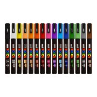 Маркер UNI "POSCA" PC-3M, 0,9-1,3 мм, наконечник пулевидный, все цвета