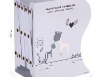 Подставка для книг MESHU, 3 отделения, раздвижная, белая