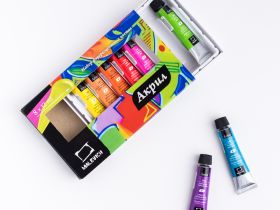 Набор акриловых красок "Малевичъ" флуоресцентных 8 цв*12 мл