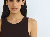 Платье-майка из трикотажа, Коричневый