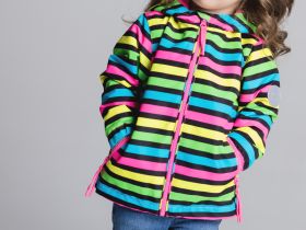 Куртка детская текстильная с полиуретановым покрытием для девочек (ветровка)