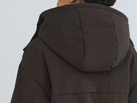 Куртка-парка с капюшоном, Коричневый