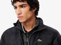 Водоотталкивающий короткий пуховик Lacoste с монограммой
