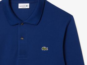 Мужское поло Lacoste L.12.21 классического кроя с длинным рукавом