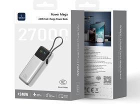 Внешний аккумулятор WiWU Mega 27000mAh 240W/кабель Type-C (PM201) (серебристый)