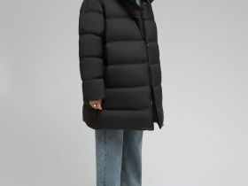 Стеганый пуховик с натуральным пухом