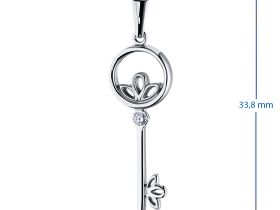 Подвеска из серебра с бриллиантом э0601пд12154400