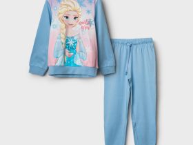 Комплект с принтом "Холодное сердце" для девочки: толстовка, брюки