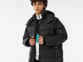 Мужская утеплённая куртка-парка Lacoste ниже колена