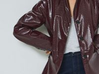 Плащ из искусственной кожи, Фиолетовый