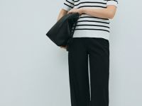 Трикотажные прямые брюки, Черный