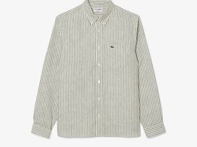 Мужская льняная рубашка Lacoste в полоску