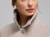 Однобортное пальто из шерсти и шелка