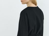 Рубашка изо льна с завязкой, Черный